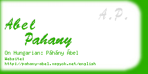 abel pahany business card