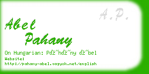 abel pahany business card